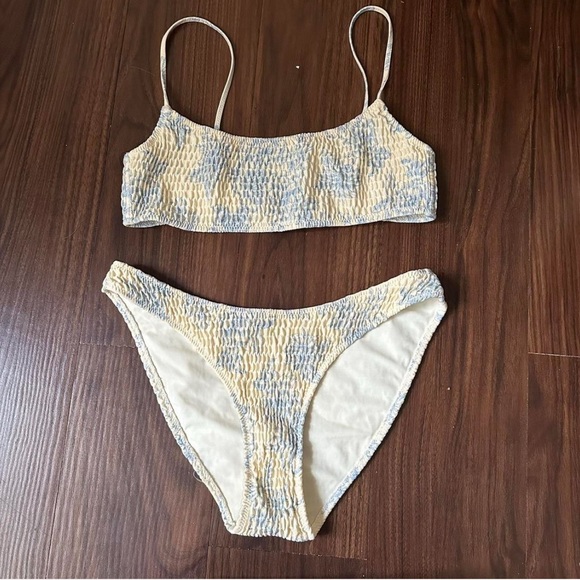 triangl swimwear Other - Triangl Swimwear Cream and Blue Bikini